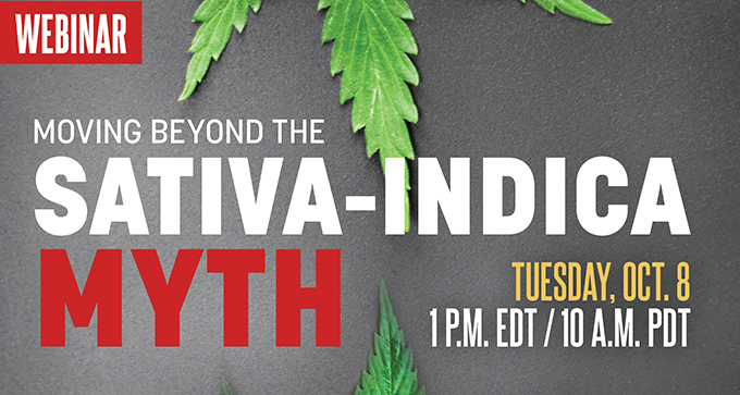 Moving Beyond the Sativa-Indica Myth Webinar. Register today.