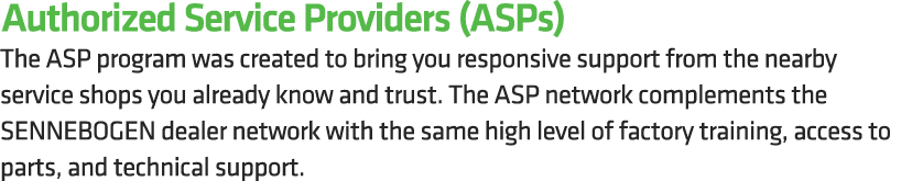 Authorized Service Providers (ASPs) The ASP program was created to bring you responsive support from the nearby servi...