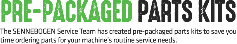 Pre Packaged Parts Kits The SENNEBOGEN Service Team has created pre packaged parts kits to save you time ordering par...