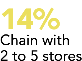 14% Chain with 2 to 5 stores
