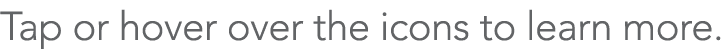 Tap or hover over the icons to learn more.