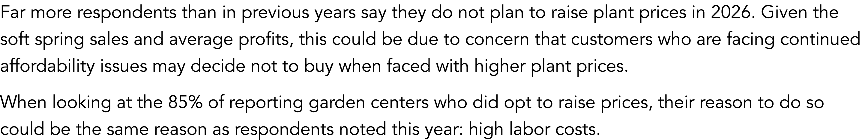 Far more respondents than in previous years say they do not plan to raise plant prices in 2026. Given the soft spring...