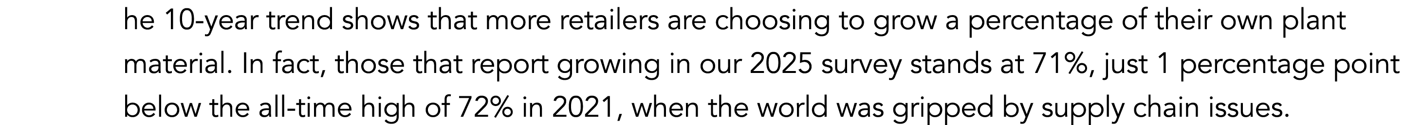he 10 year trend shows that more retailers are choosing to grow a percentage of their own plant material. In fact, th...