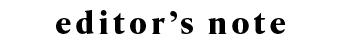 editor’s note
