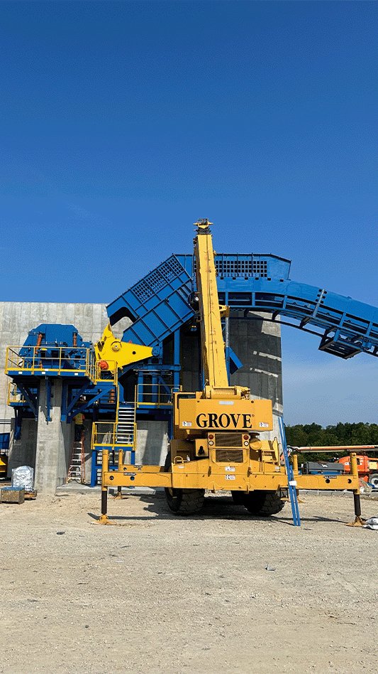 Danielie shredder install at Carolina Salvage/U-Pull-It