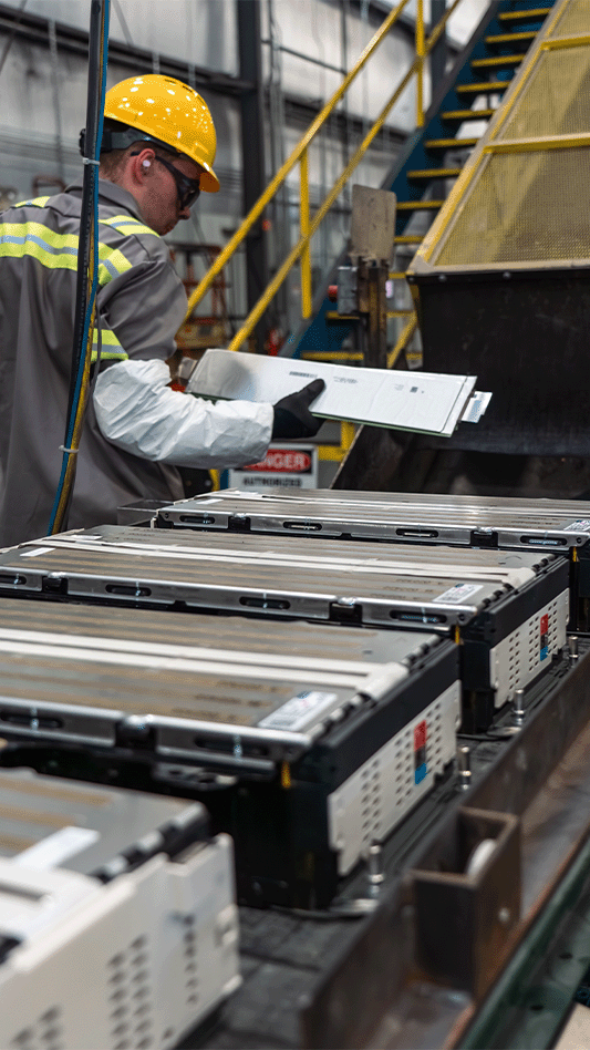 Cirba employee on battery line.