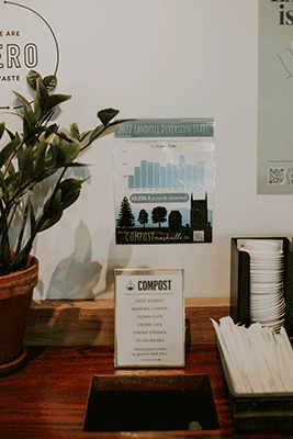 composting services at a coffee shop