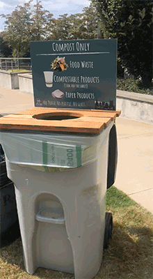 compost container at a community event