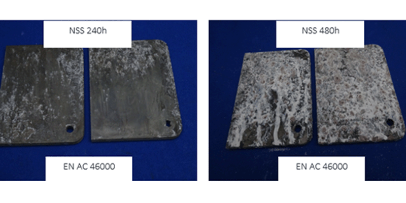 aluminum after long NSS testing