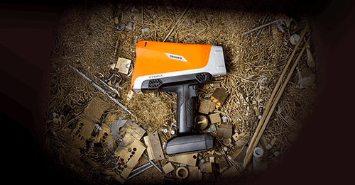vanta analyzer surrounded by scrap metal