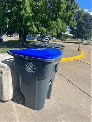 recycling container at curbside