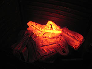 forged parts glowing from heat