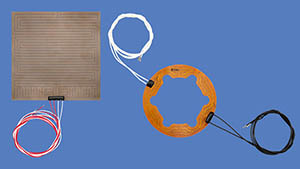 two electricals circuits on a blue background