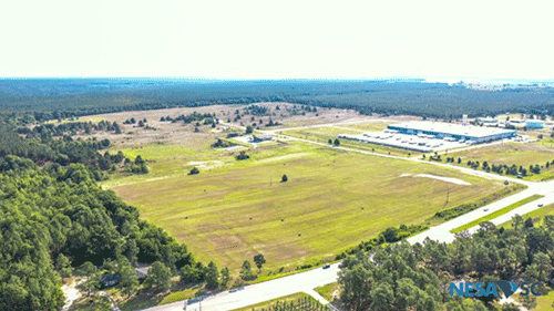 aerial view of a plot of land