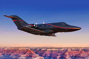 light jet flying over grand canyon