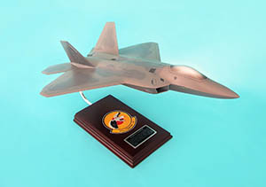 f-22 raptor model on stand