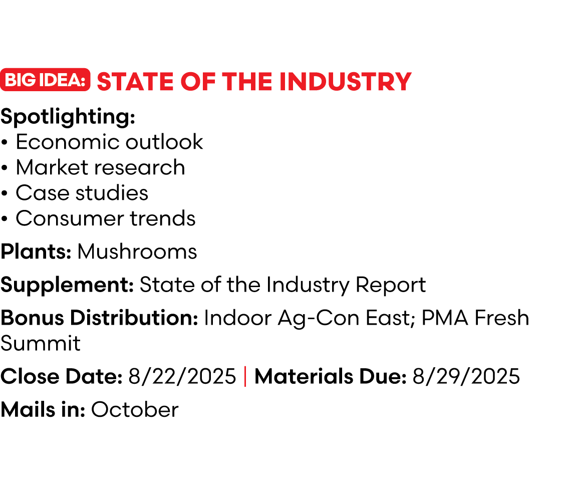 ￼ State of the Industry Spotlighting: • Economic outlook • Market research • Case studies • Consumer trends Plants: M...