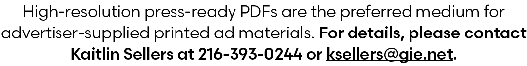 High resolution press ready PDFs are the preferred medium for advertiser supplied printed ad materials. For details, ...