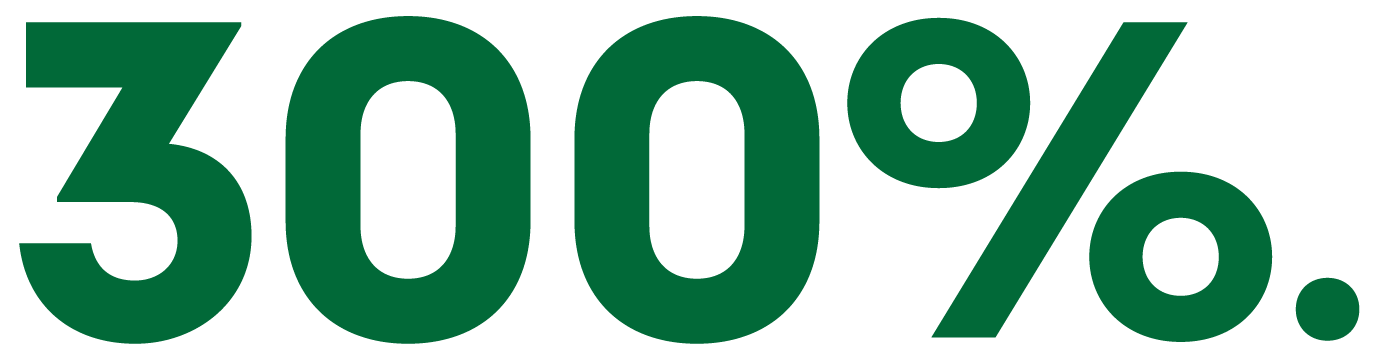 300%. 