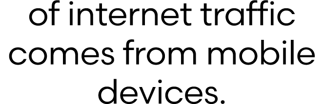 of internet traffic comes from mobile devices.