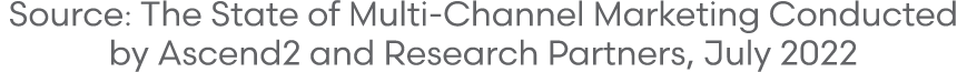 Source: The State of Multi Channel Marketing Conducted by Ascend2 and Research Partners, July 2022