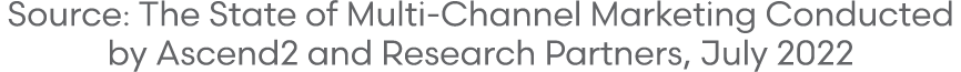 Source: The State of Multi Channel Marketing Conducted by Ascend2 and Research Partners, July 2022