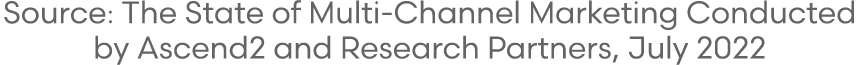 Source: The State of Multi Channel Marketing Conducted by Ascend2 and Research Partners, July 2022