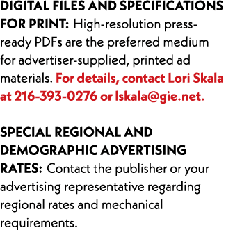 Digital Files and Specifications for Print: High-resolution press-ready PDFs are the preferred medium for advertiser-...