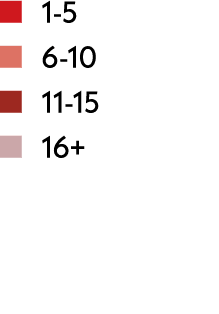  1-5   6-10   11-15   16+