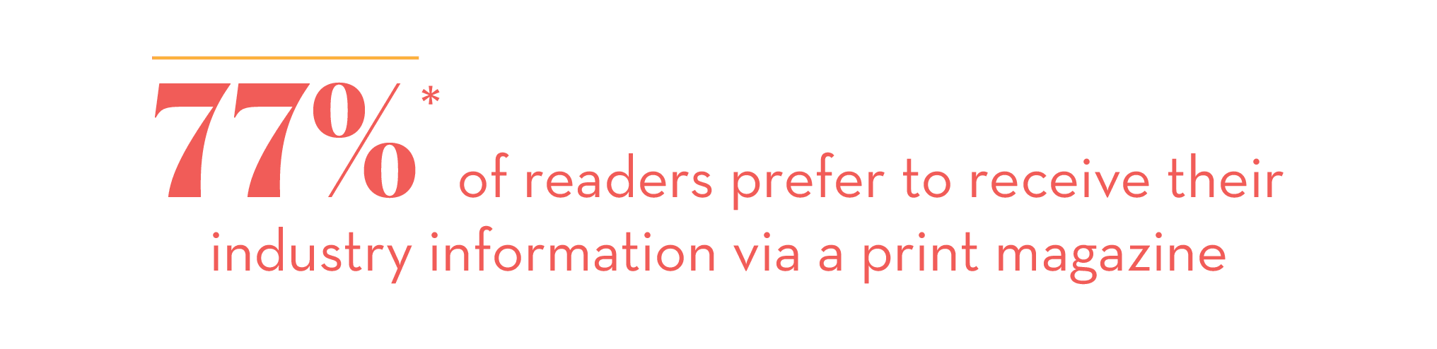 77%* of readers prefer to receive their industry information via a print magazine 