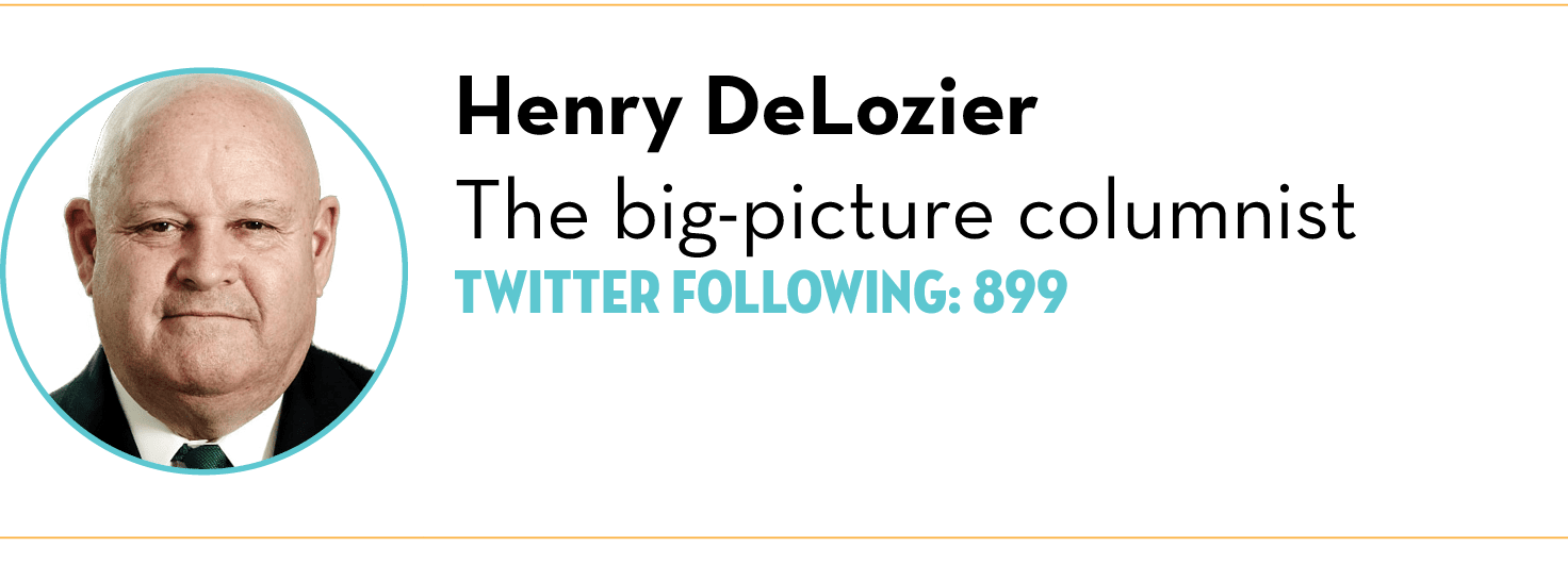  ,Henry DeLozier The big-picture columnist Twitter Following: 899